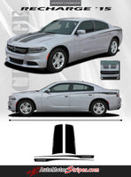 2015-2023 Dodge Charger Recharge 2 Combo Hood and Door Sides Factory Style Vinyl Graphics Stripes 3M Kit