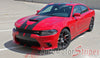 2015 Dodge Charger N-Charge Rally 15 Factory Quality Mopar Style Vinyl Racing Stripes 3M Graphic Kit - Front Driver Side View
