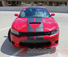 Dodge Charger N-Charge Rally 15 Factory Quality Mopar Style Vinyl Racing Stripes 3M Graphic Kit - Front Hood View