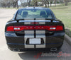 2011-2014 Dodge Charger N-Charge Rally Mopar Style Vinyl Graphic - Silver Metallic on Black Rear View