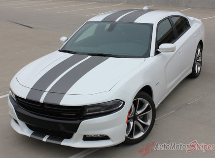 Detailed view of 2015-2023 Dodge Charger N-Charge Rally Factory Quality Mopar Style Vinyl Racing Stripes 3M Graphic Kit