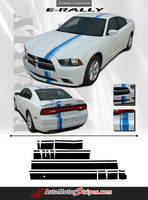 2011-2014 Dodge Charger E-Rally Mopar Style Offset Euro Rally Vinyl Graphic Racing Stripes 3M Package