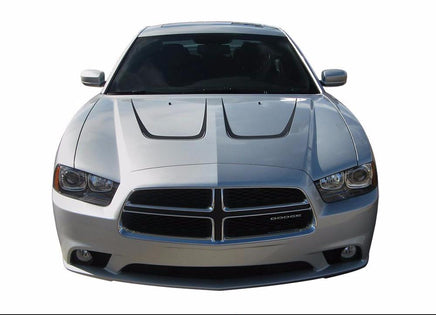 2011-2014 Dodge Charger Scallop Hood Mopar Style Vinyl Graphics 3M Stripes Decals