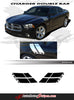 2011-2014 Dodge Charger Hash Marks Double Bar Mopar Style Hood Vinyl Graphics 3M Decals