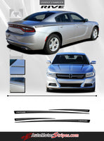 2015-2023 Dodge Charger Rive Hood Spear and Rear Quarter Panel Mopar Style Vinyl Graphics 3M Stripes Kit