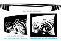 View of 2015-2023 Dodge Charger SUPER STROBE Angry Bee Daytona Center Hemi Vinyl Hood Rally Stripes 3M Graphic Decal R/T SRT 392 Hellcat Mopar Style Kit