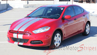 2013-2016 Dodge Dart Rally Mopar Style Dual Hood Racing Stripes Vinyl Graphics 3M Striping