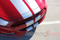 2013-2016 Dodge Dart Rally Mopar Style Dual Hood Racing Stripes Vinyl Graphics 3M Striping