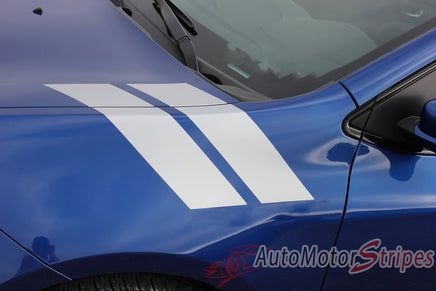 2013-2016 Dodge Dart Double Bar Hash Marks Mopar Style Hood to Fender Vinyl Graphics 3M Striping