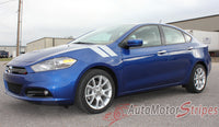 2013-2016 Dodge Dart Double Bar Hash Marks Mopar Style Hood to Fender Vinyl Graphics 3M Striping