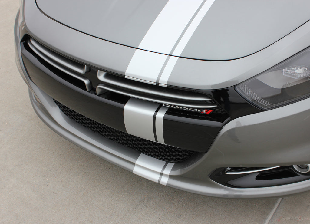 2013-2016 Dodge Dart E-Rally Mopar Style Offset Euro Racing Stripes Vinyl Graphics 3M Striping