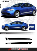 2013-2016 Dodge Dart RACE Mopar Style Lower Door Accent Rocker Panel Vinyl Graphics 3M Stripes