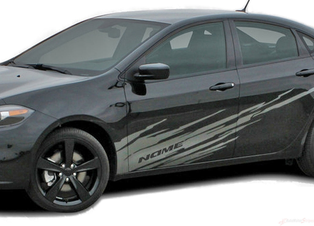 2013-2016 Dodge Dart Ripped Side Lower Body Door Rocker Panel Vinyl Graphics 3M Striping