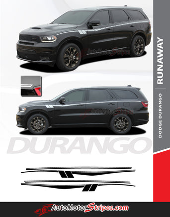 2011-Detailed view of 2021-2025 Dodge Durango Side Stripes RunAway SUV Vinyl Graphic 3M Decals Package