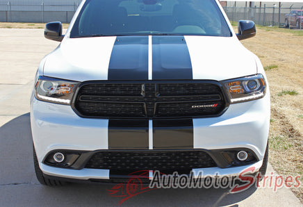 Detailed view of 2014-2024  Dodge Durango Hood Racing Stripes SUV Rally Vinyl Graphic 3M Decals Package