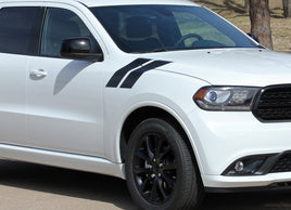Detailed view of 2011-2024  Dodge Durango Hash Mark Stripes Double Bar SUV Hood Fender Vinyl Graphic 3M Package