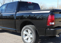 2009-2017 Dodge Ram Hustle Truck Hood Spears Spikes Side Pin Stripe Vinyl Graphic 3M Package - Side View of Silver Metallic on Gloss Black Paint