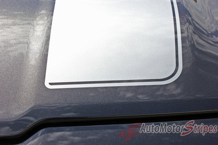 Detailed view of 2019-2025 Dodge Ram Racing Stripes Rally Hood Tailgate Truck Decals Vinyl Graphic 3M Stripe Package