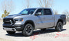 Detailed view of 2019-2025 Dodge Ram Rebel Side Bed Decals 1500 Stripes Truck Vinyl Graphics 3M Stripe Package