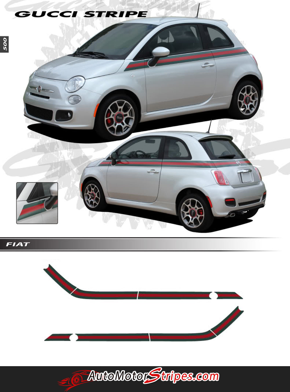 Zen Graphics - Fiat 500 / 500c Gucci Decals / Stickers