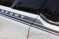 Detailed view of 2021-2026 Ford Bronco Sport LINEAR Side Body Stripes Upper Door Accent Decals Vinyl Graphics Kits 3M