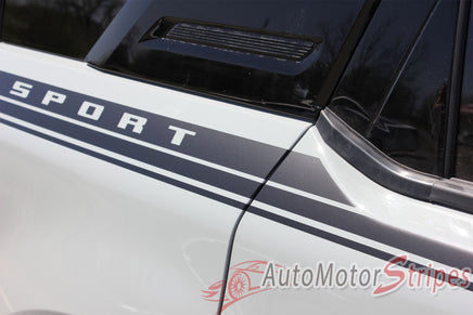 Detailed view of 2021-2026 Ford Bronco Sport LINEAR Side Body Stripes Upper Door Accent Decals Vinyl Graphics Kits 3M
