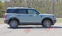 Detailed view of 2021-2026 Ford Bronco Sport LINEAR Side Body Stripes Upper Door Accent Decals Vinyl Graphics Kits 3M