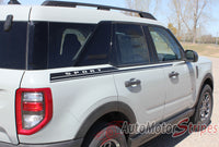 Detailed view of 2021-2026 Ford Bronco Sport LINEAR Side Body Stripes Upper Door Accent Decals Vinyl Graphics Kits 3M
