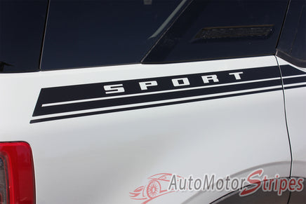 Detailed view of 2021-2026 Ford Bronco Sport LINEAR Side Body Stripes Upper Door Accent Decals Vinyl Graphics Kits 3M