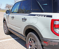 Detailed view of 2021-2026 Ford Bronco Sport RIDER Side Body Stripes Upper Door Accent Decals Vinyl Graphics Kits 3M