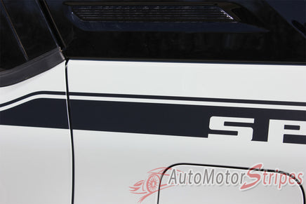 Detailed view of 2021-2026 Ford Bronco Sport RIDER Side Body Stripes Upper Door Accent Decals Vinyl Graphics Kits 3M