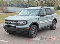 Detailed view of 2021-2026 Ford Bronco Sport REVIVE Retro Side Body Stripes Upper Door Accent Decals Vinyl Graphics Kits 3M