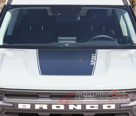 Detailed view of 2021-2026 Ford Bronco RIDER Hood Stripes Accent Decals Vinyl Graphics Kits 3M