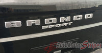 Detailed view of 2021-2026 Ford Bronco Sport LETTER TEXT Front Grill and Rear Gate Decals Accent Vinyl Graphics 3M