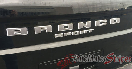 Detailed view of 2021-2026 Ford Bronco Sport LETTER TEXT Front Grill and Rear Gate Decals Accent Vinyl Graphics 3M
