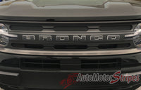 Detailed view of 2021-2026 Ford Bronco Sport LETTER TEXT Front Grill and Rear Gate Decals Accent Vinyl Graphics 3M