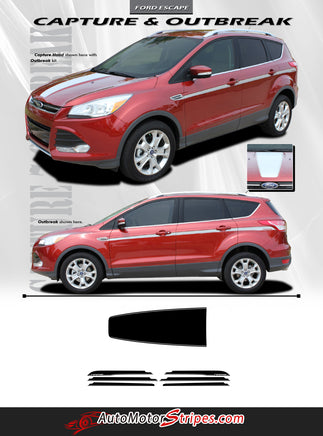2013-2017 Ford Escape Outbreak Mid Door Body Accent Line 3M Vinyl Decal Graphic Stripes