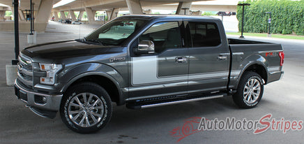 Ford F-150 Force One Factory Style Hockey Stick Side Vinyl Decal Graphic - Solid Color Option
