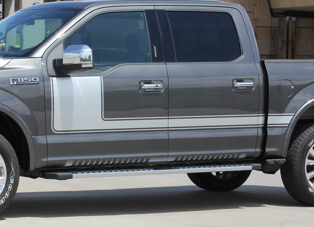 2009-2014 and 2015-2020 Ford F-150 Force 1 One Factory Style Hockey Stick Side Vinyl Decal Graphic 3M Stripes