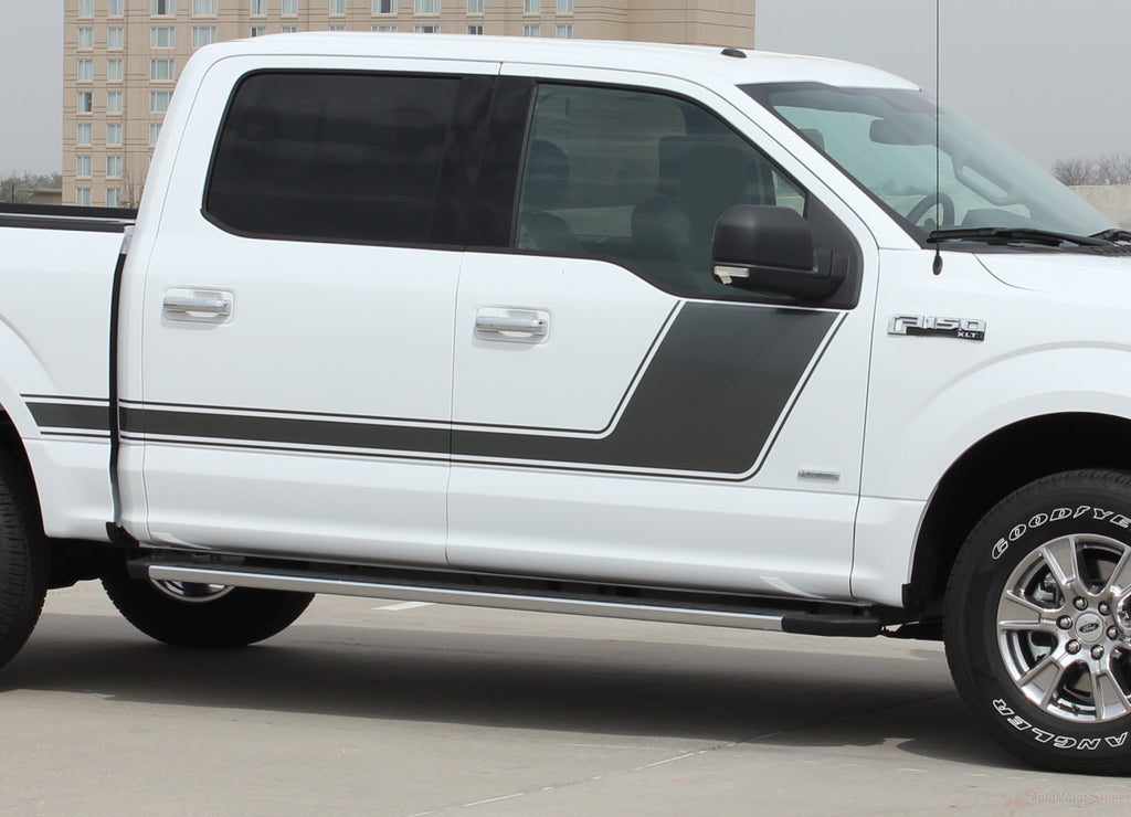 2009-2014 and 2015-2020 Ford F-150 Force 2 Two Factory Style Hockey Stick Side Vinyl Decal Graphic Stripes