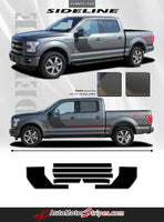 Detailed view of 2015-2020 Ford F-150 Sideline Special Edition Appearance Package Style Hockey Stripe Vinyl Decal 3M Graphic