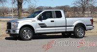 2015-2019 Ford F-150 Eliminator Side Door Panel Hockey Stick Style Vinyl Graphics Decals 3M Stripes Kit