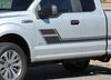 Detailed view of 2015-2020 Ford F-150 Eliminator Side Door Panel Hockey Stick Style Vinyl Graphics Decals 3M Stripes Kit