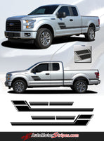 2015-2020 Ford F-150 Eliminator Side Door Panel Hockey Stick Style Vinyl Graphics Decals 3M Stripes Kit