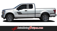 Detailed view of 2015-2020 Ford F-150 Eliminator Side Door Panel Hockey Stick Style Vinyl Graphics Decals 3M Stripes Kit