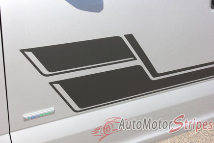 Driver Closeup for Ford F-150 Eliminator Side Door Panel Hockey Stick Style Vinyl Graphics Decals 3M Stripes Kit