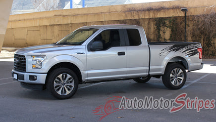 Ford F-150 Rip Truck Bed Mudslinger Style Side Vinyl Graphic Decals 3M Stripes Kit