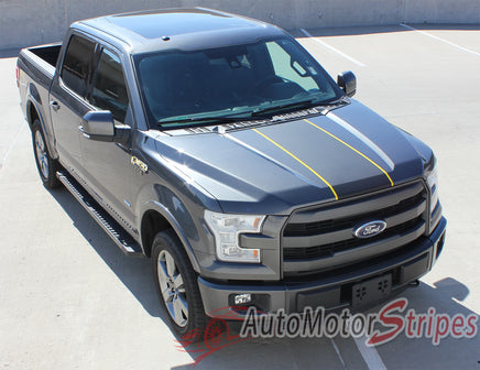 2018 2019 Ford F-150 Borderline Center Racing Stripe w/ Outline Vinyl Decal Graphic 3M Stripes