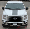 2015-2017 Ford F-150 Center Stripe Factory Style Vinyl Decal Graphic - Full View Dark Charcoal Metallic on White Paint