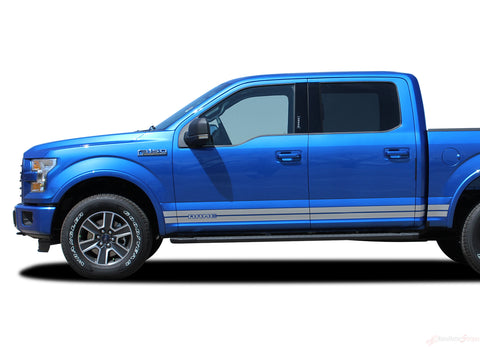 Detailed view of 2015-2025  Ford F-150 Rocker One Lower Rocker Stripes Vinyl Decal 3M Graphics
